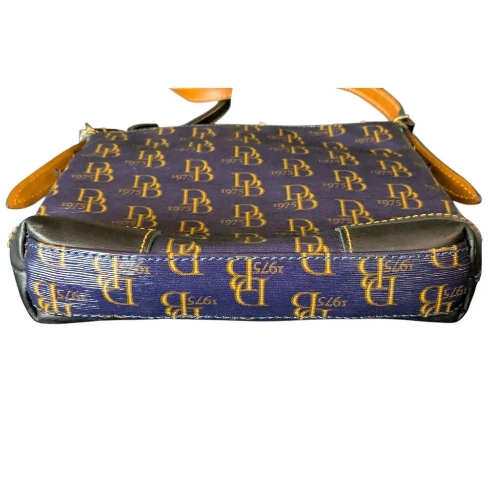 Dooney & Bourke Blue Signature 1975 Crossbody Bag Purse Small Logo Monogram